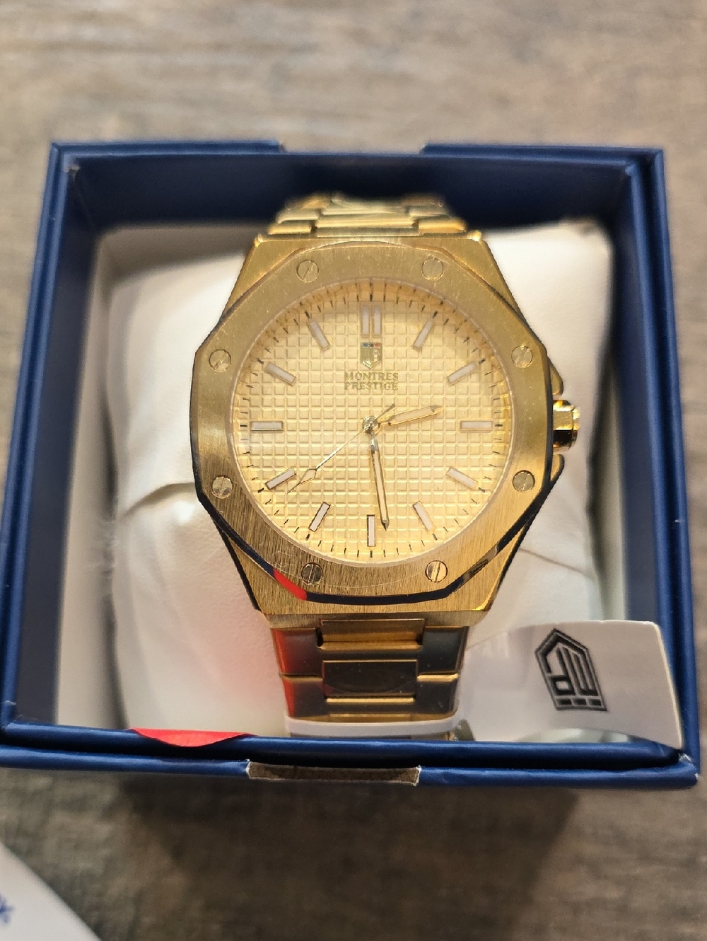 62. Montres Prestige Gold Tone Men's Watch